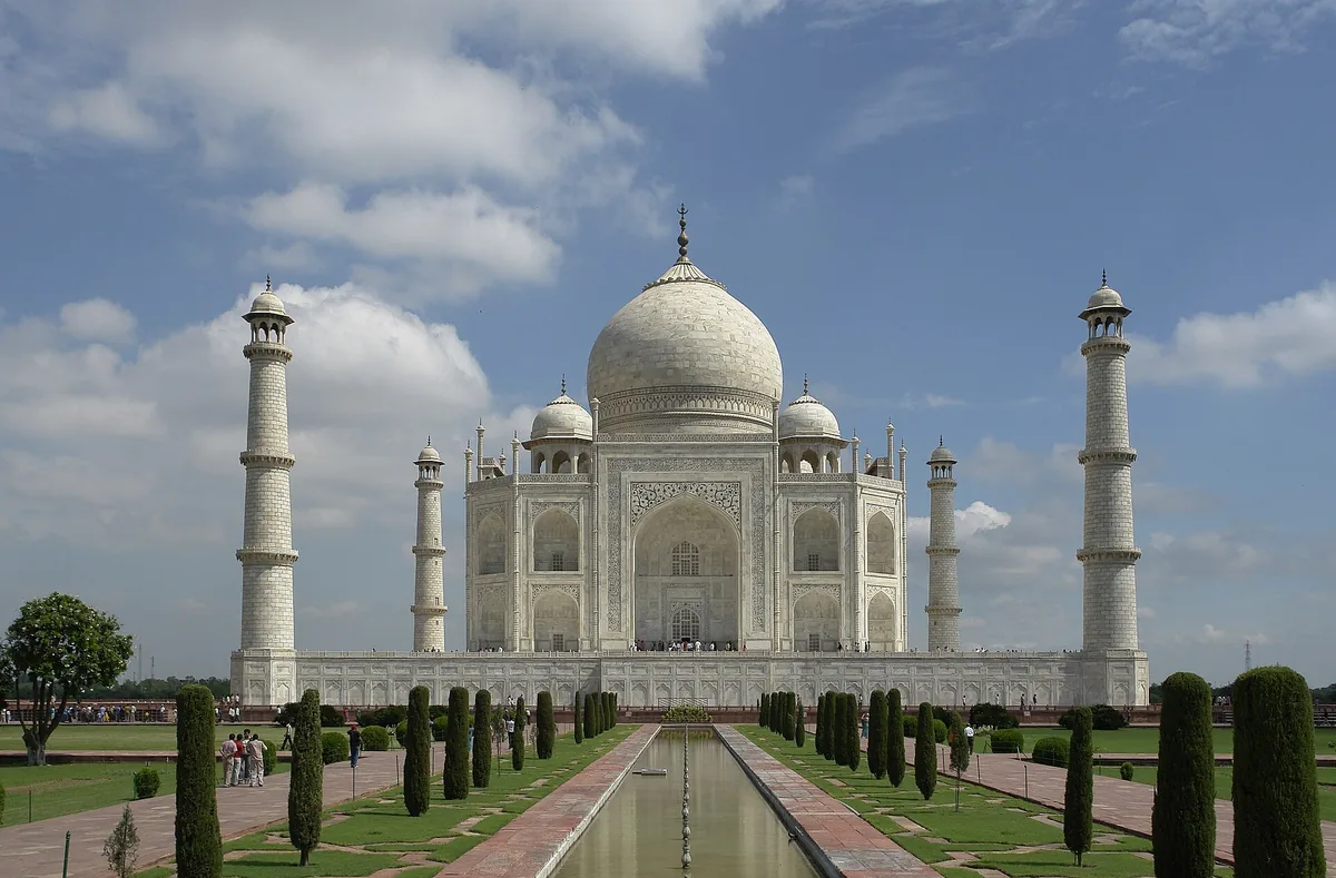 The Taj Mahal, Agra, seen from the south with its gardens